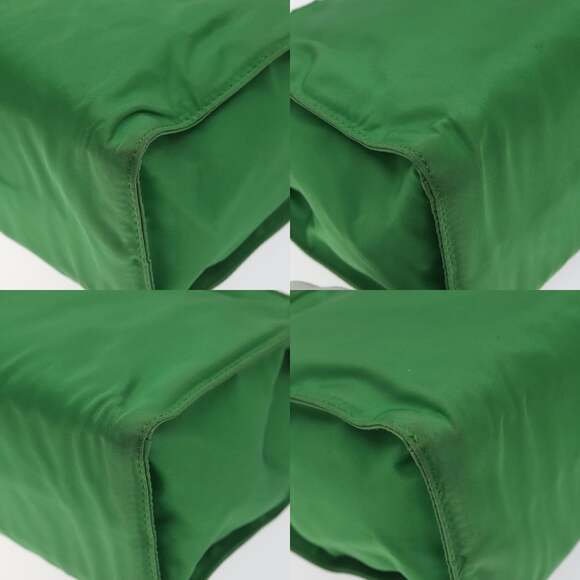 PRADA Hand Bag Nylon Green Gold - Picture 10 of 12